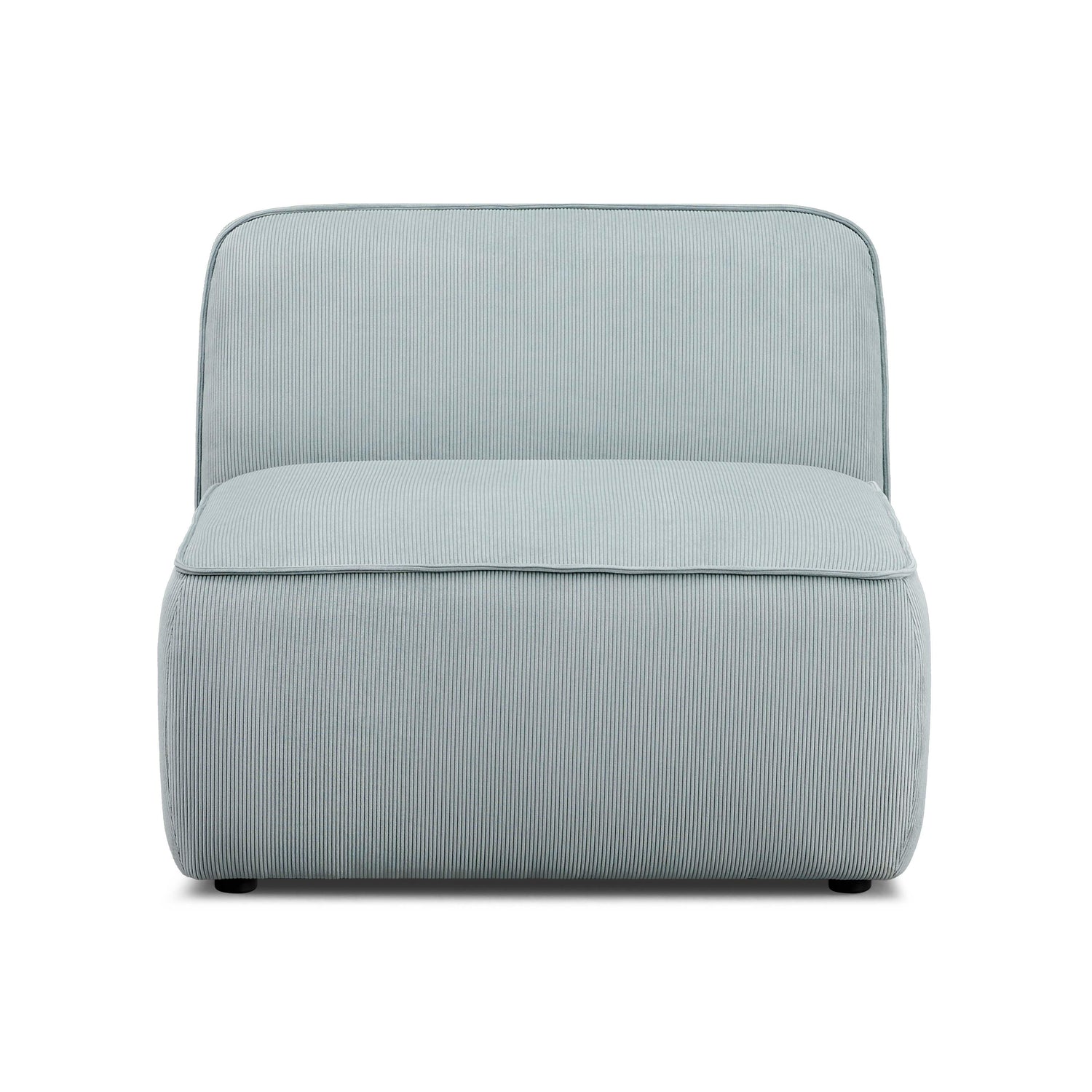 Travie Sea Blue Performance Corduroy Velvet Armless Chair