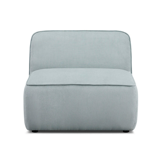 Travie Sea Blue Performance Corduroy Velvet Armless Chair