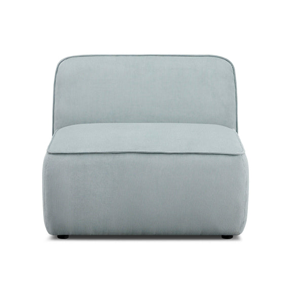 Travie Sea Blue Performance Corduroy Velvet Armless Chair