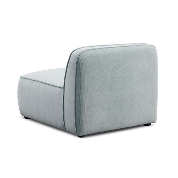 Travie Sea Blue Performance Corduroy Velvet Armless Chair