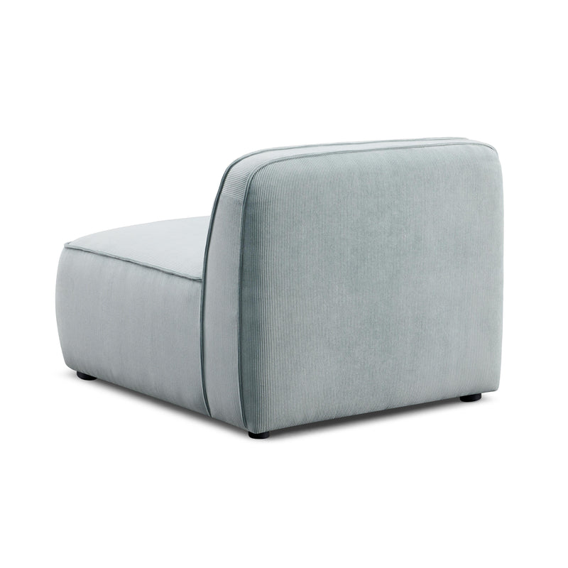 Travie Sea Blue Performance Corduroy Velvet Armless Chair