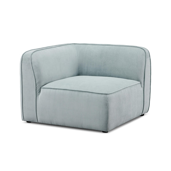 Travie Sea Blue Performance Corduroy Velvet Corner Chair