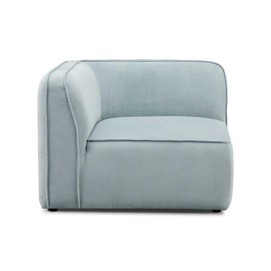 Travie Sea Blue Performance Corduroy Velvet Corner Chair