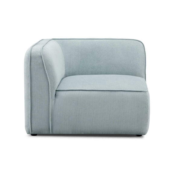 Travie Sea Blue Performance Corduroy Velvet Corner Chair