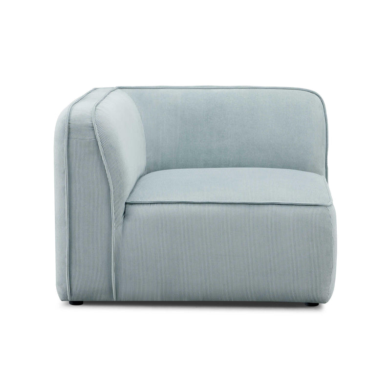 Travie Sea Blue Performance Corduroy Velvet Corner Chair