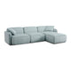 Travie Sea Blue Performance Corduroy Velvet 4-Piece Modular Sectional