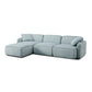 Travie Sea Blue Performance Corduroy Velvet 4-Piece Modular Sectional