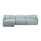 Travie Sea Blue Performance Corduroy Velvet 4-Piece Modular Sectional