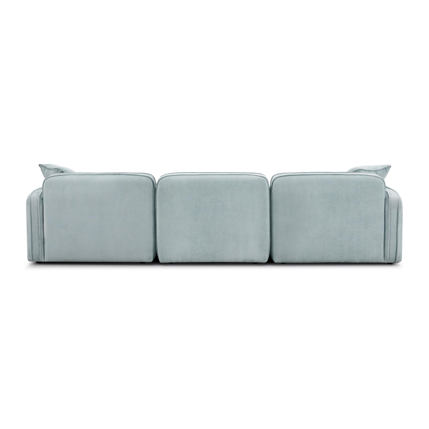 Travie Sea Blue Performance Corduroy Velvet 4-Piece Modular Sectional