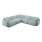 Travie Sea Blue Performance Corduroy Velvet Modular L-Sectional