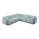Travie Sea Blue Performance Corduroy Velvet Modular L-Sectional