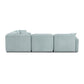 Travie Sea Blue Performance Corduroy Velvet Modular L-Sectional