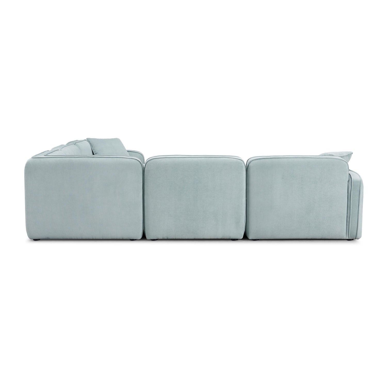 Travie Sea Blue Performance Corduroy Velvet Modular L-Sectional