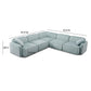 Travie Sea Blue Performance Corduroy Velvet Modular L-Sectional