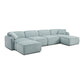 Travie Sea Blue Performance Corduroy Velvet 6-Piece Modular U-Sectional