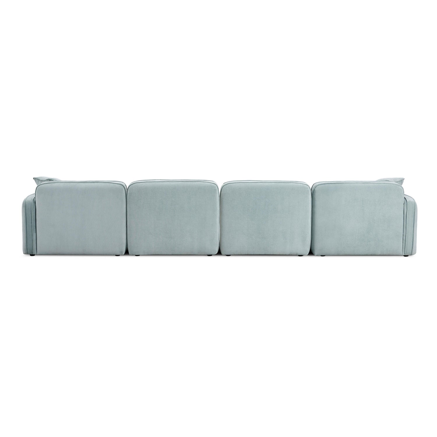 Travie Sea Blue Performance Corduroy Velvet 6-Piece Modular U-Sectional