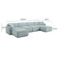 Travie Sea Blue Performance Corduroy Velvet 6-Piece Modular U-Sectional