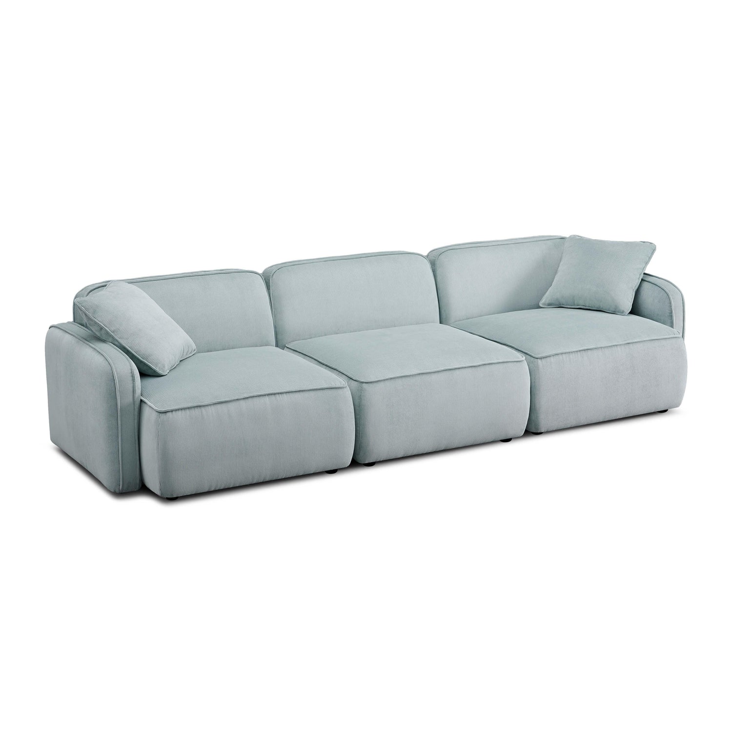 Travie Sea Blue Performance Corduroy Velvet Modular Sofa