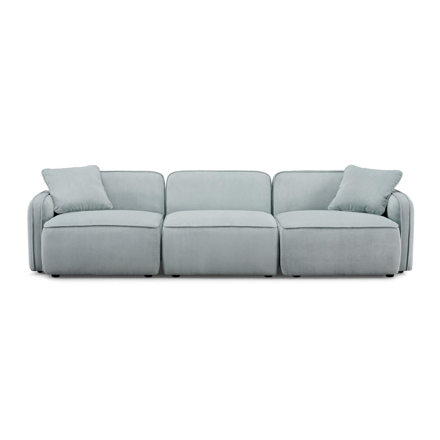 Travie Sea Blue Performance Corduroy Velvet Modular Sofa