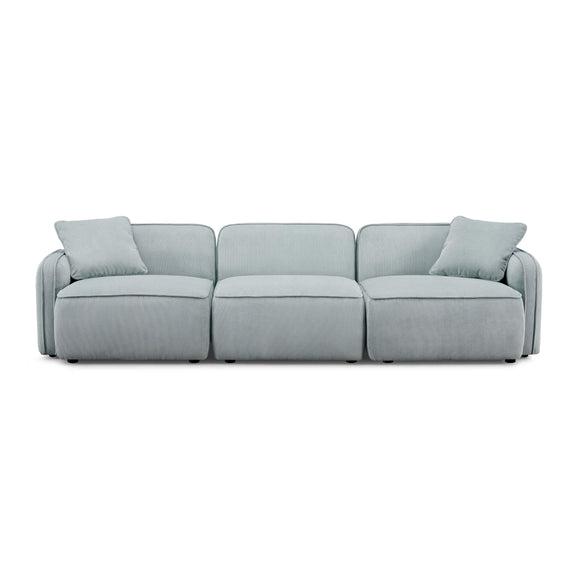 Travie Sea Blue Performance Corduroy Velvet Modular Sofa