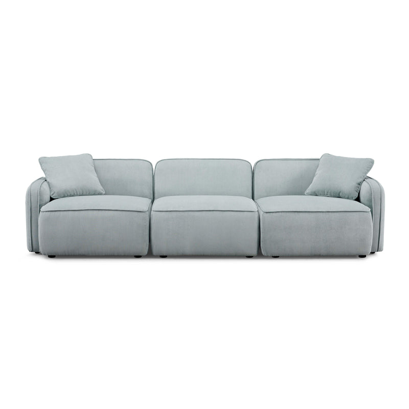 Travie Sea Blue Performance Corduroy Velvet Modular Sofa