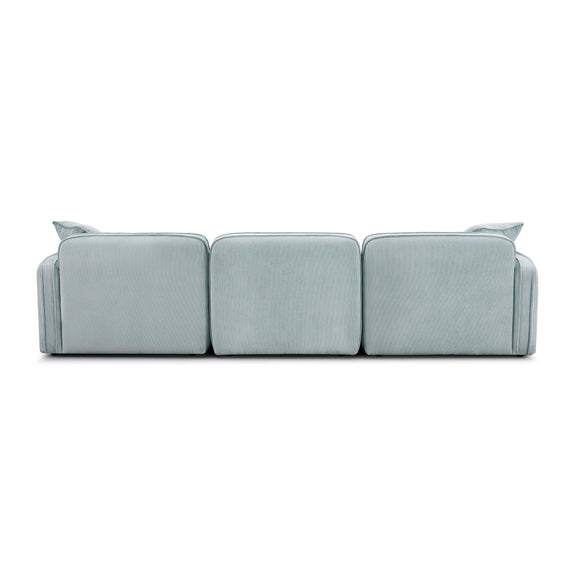 Travie Sea Blue Performance Corduroy Velvet Modular Sofa