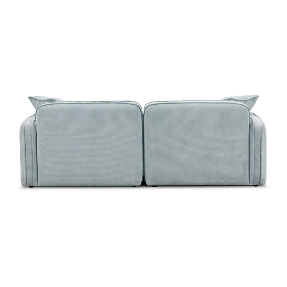 Travie Sea Blue Performance Corduroy Velvet Modular Loveseat