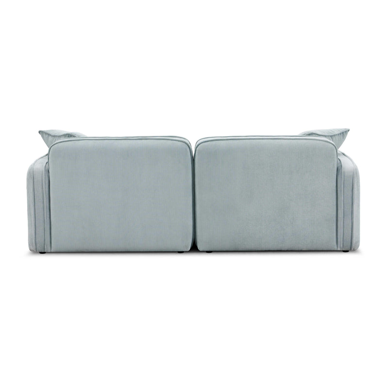 Travie Sea Blue Performance Corduroy Velvet Modular Loveseat