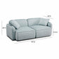 Travie Sea Blue Performance Corduroy Velvet Modular Loveseat