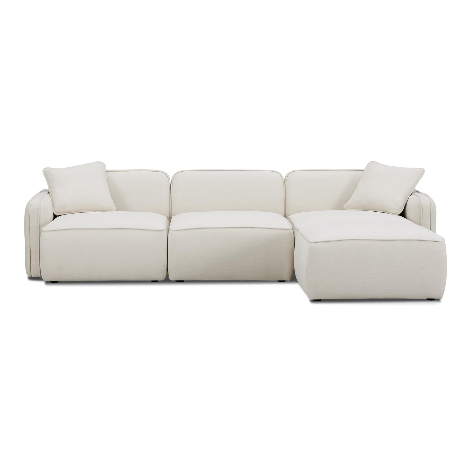 Travie Sand Upcycled Linen 4-Piece Modular Sectional