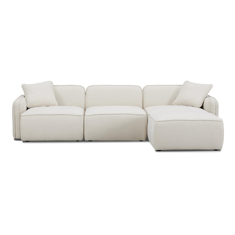 Travie Sand Upcycled Linen 4-Piece Modular Sectional