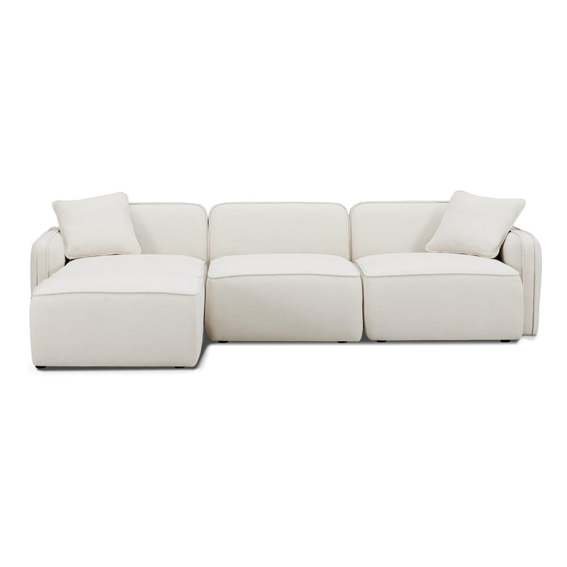 Travie Sand Upcycled Linen 4-Piece Modular Sectional