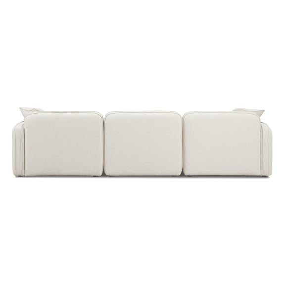 Travie Sand Upcycled Linen 4-Piece Modular Sectional