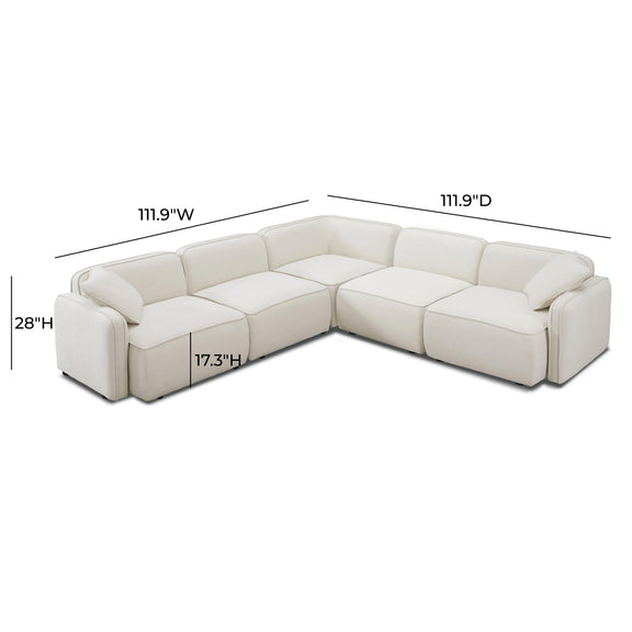 Travie Sand Upcycled Linen Modular L-Sectional
