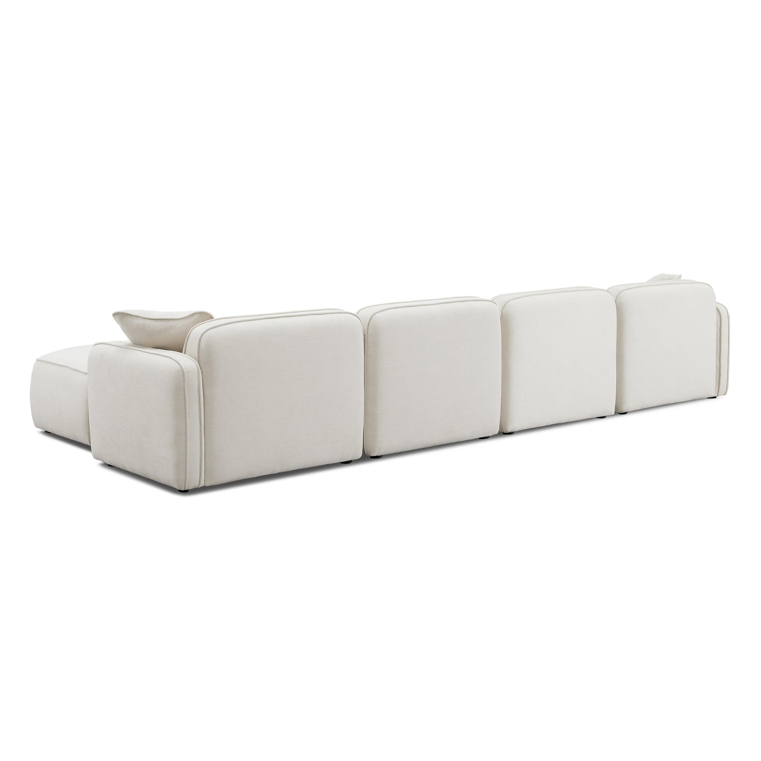 Travie Sand Upcycled Linen 6-Piece Modular U-Sectional