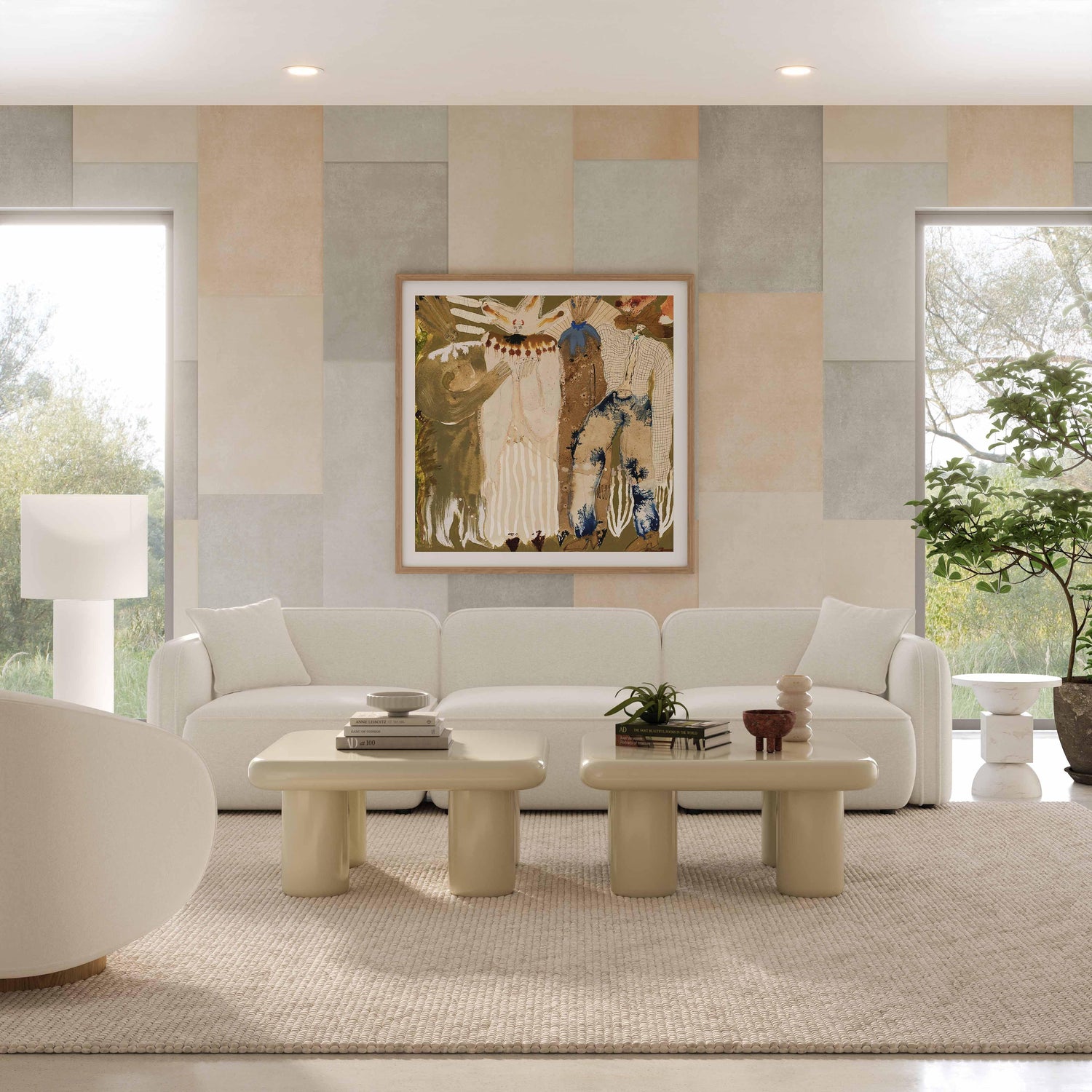 Travie Sand Upcycled Linen Modular Sofa