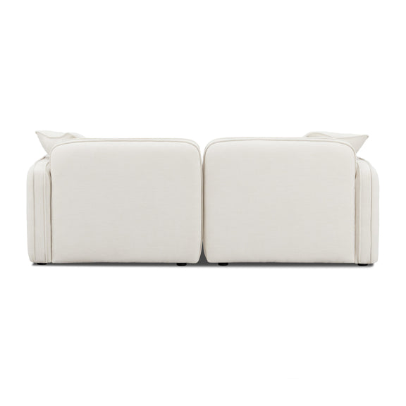 Travie Sand Upcycled Linen Modular Loveseat