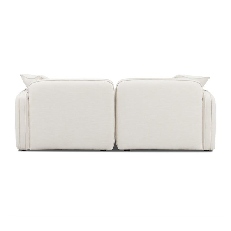 Travie Sand Upcycled Linen Modular Loveseat