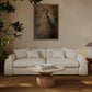 Kourtney Cream Faux Mohair 100 inch Sofa