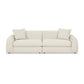 Kourtney Cream Faux Mohair 100 inch Sofa