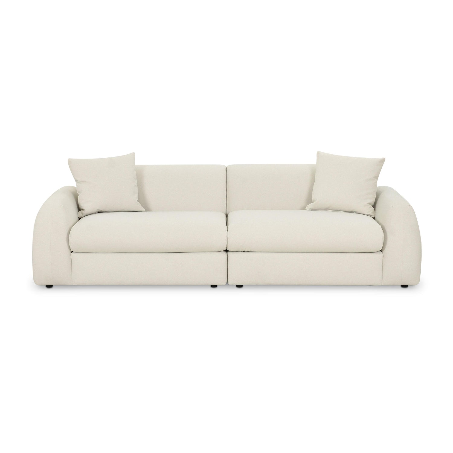 Kourtney Cream Faux Mohair 100 inch Sofa