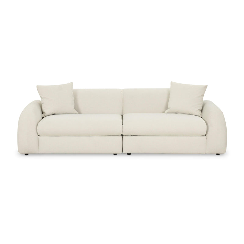 Kourtney Cream Faux Mohair 100 inch Sofa