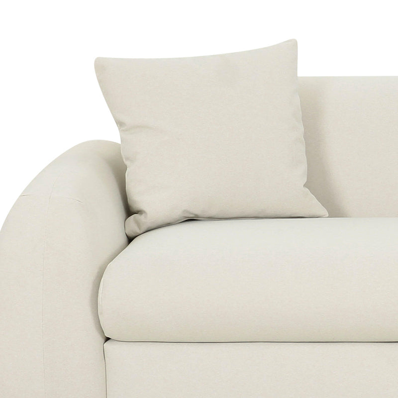 Kourtney Cream Faux Mohair 100 inch Sofa