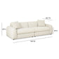 Kourtney Cream Faux Mohair 100 inch Sofa