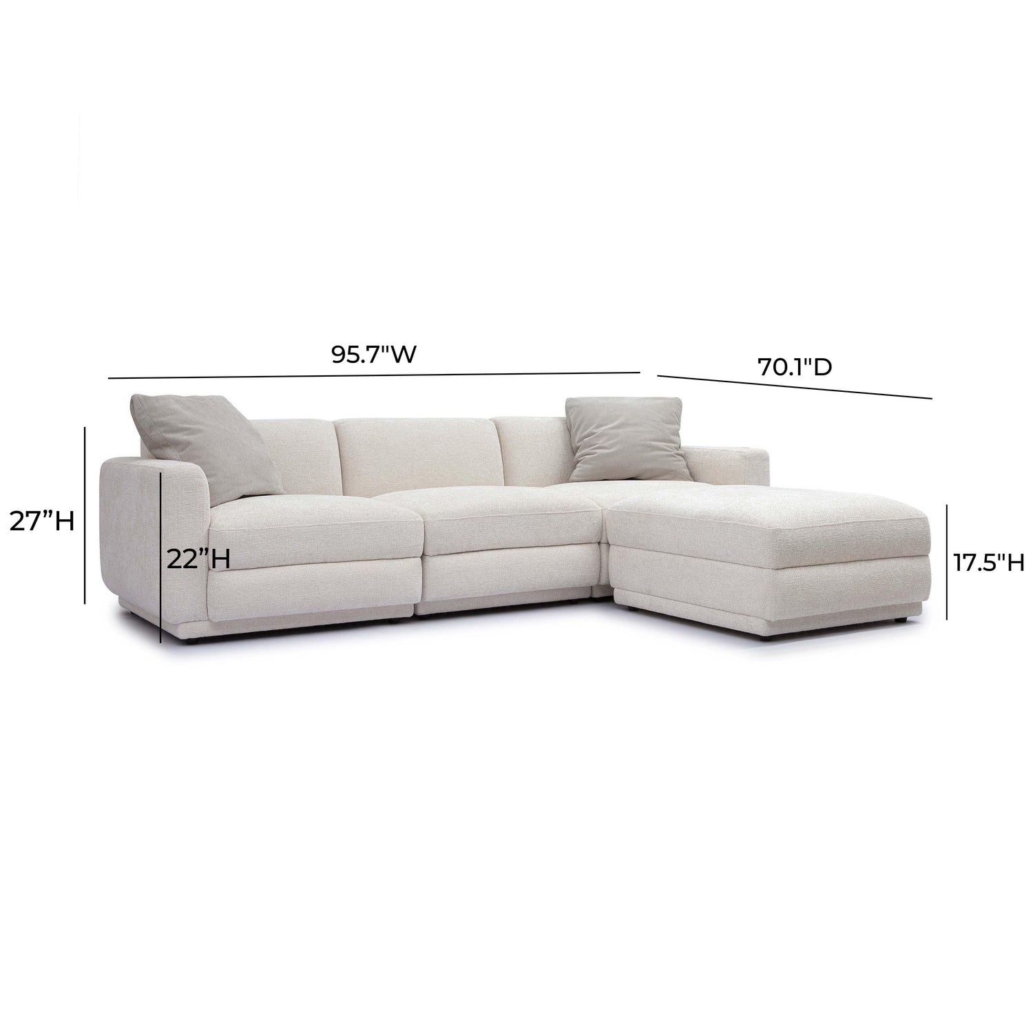Perry Cream Chenille Modular Sectional