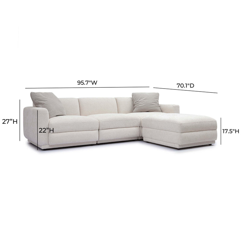 Perry Cream Chenille Modular Sectional