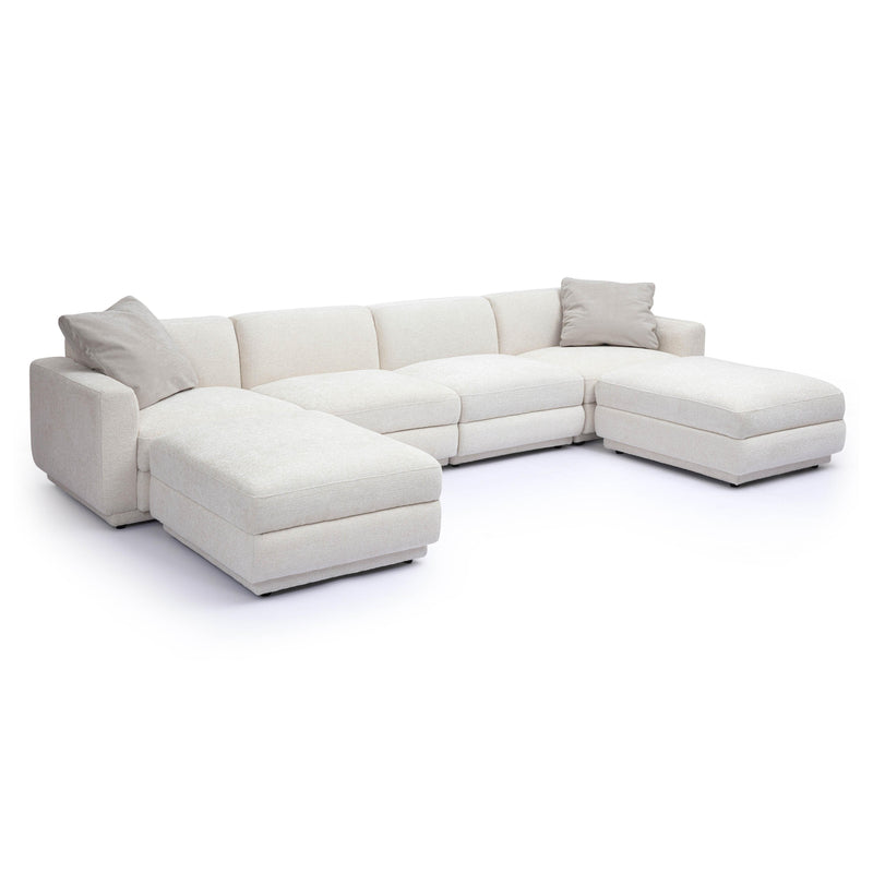 Perry Cream Chenille Modular U-Sectional