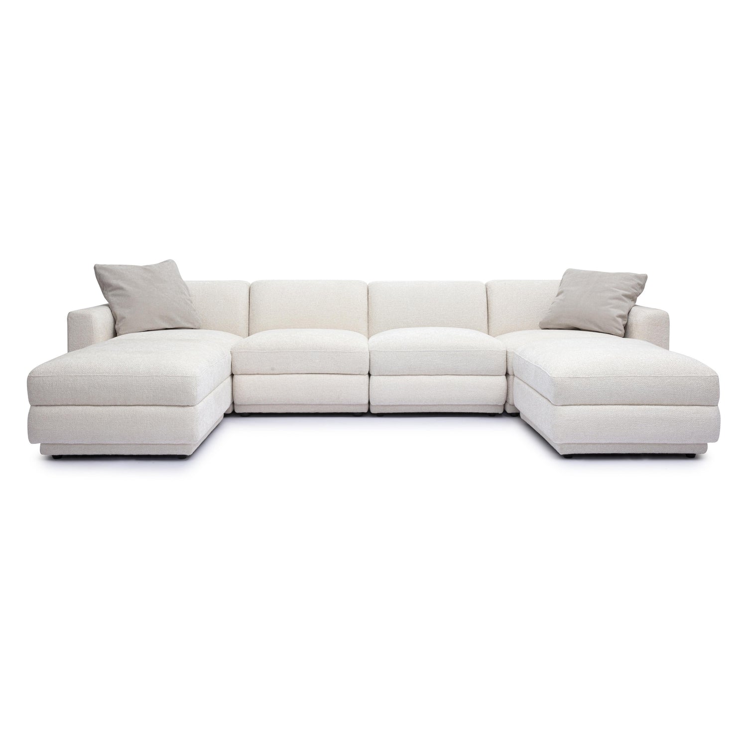Perry Cream Chenille Modular U-Sectional