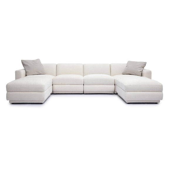 Perry Cream Chenille Modular U-Sectional