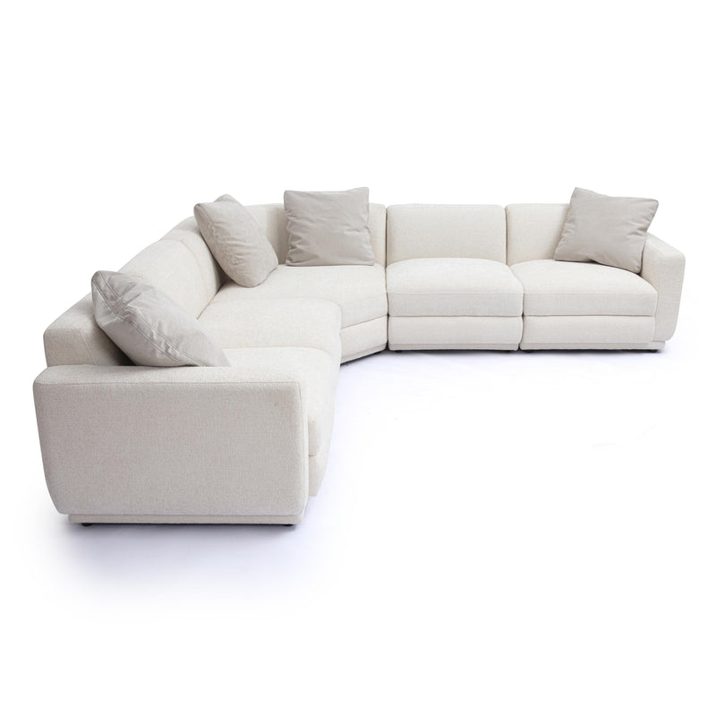 Perry Cream Chenille Modular L-Sectional